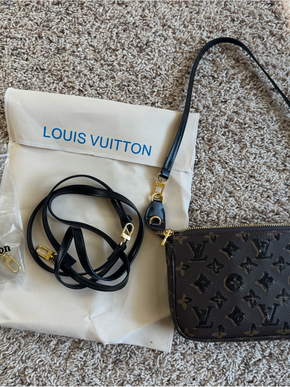 Black Monogram Canvas Pochette - Crossbody Bag